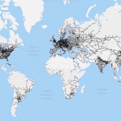 Dünya Demiryolu Ağı Dağılışı Haritası