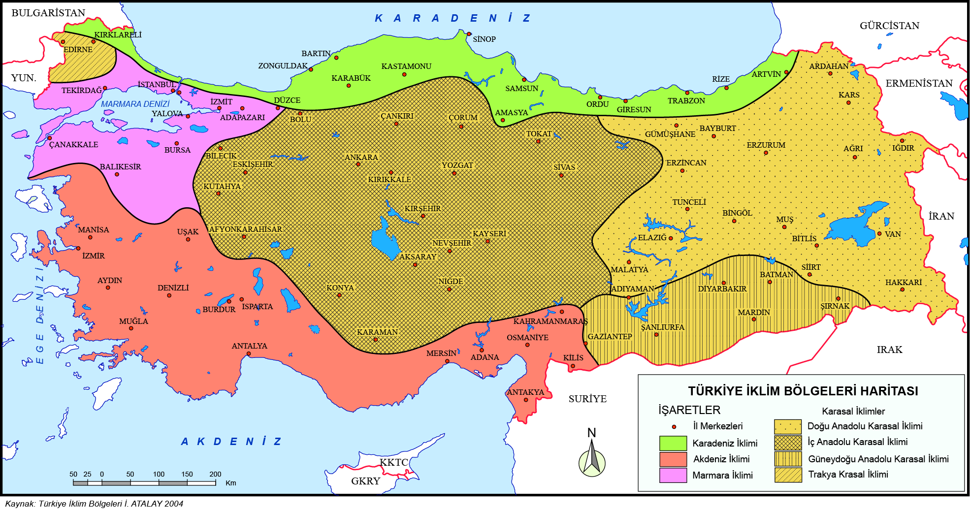 Türkiye İklim Bölgeleri Haritası | Sosyal Bilgiler